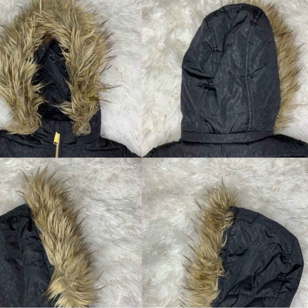 MICHAEL Michael Kors Black Puffer Jacket with Faux Fur Hood - Picture 8 of 13